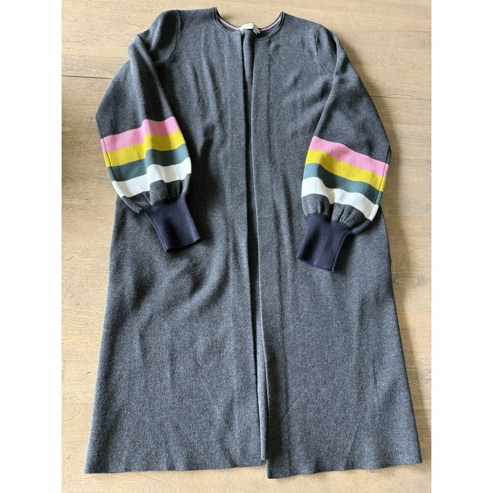 Boden Berkshire Coatigan Cardigan Topper Sweater Coat Stripe Sleeves 6